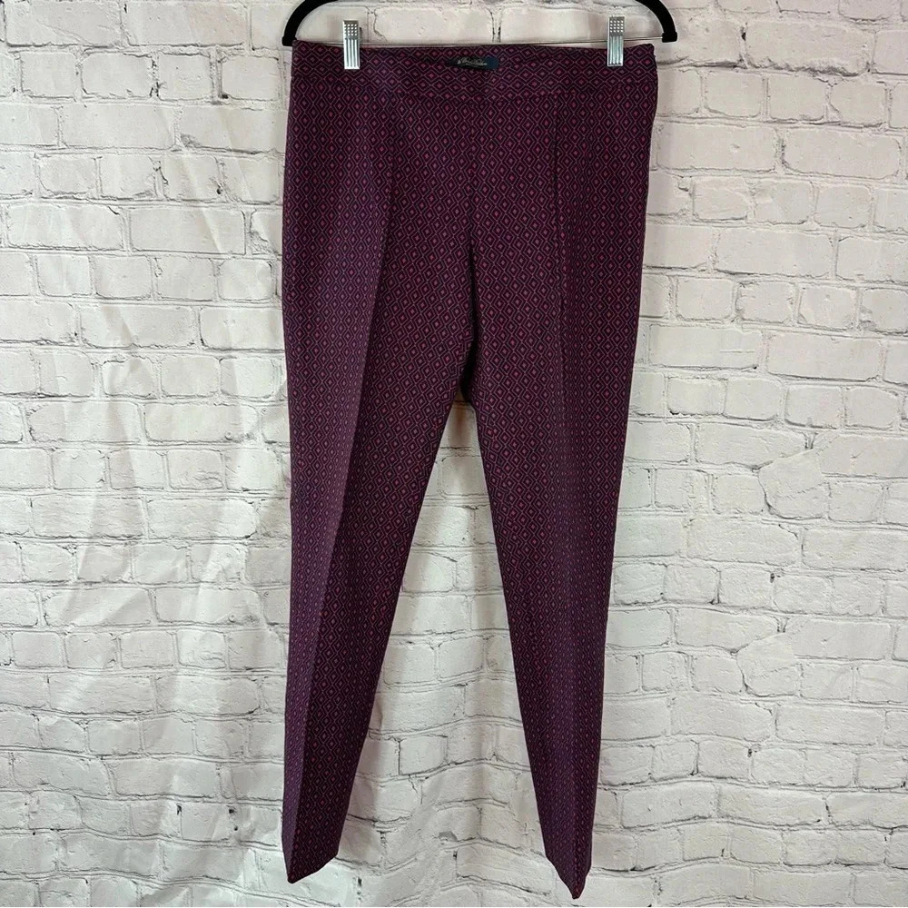 brooks brothers navy red geometric print dress pant sz 4